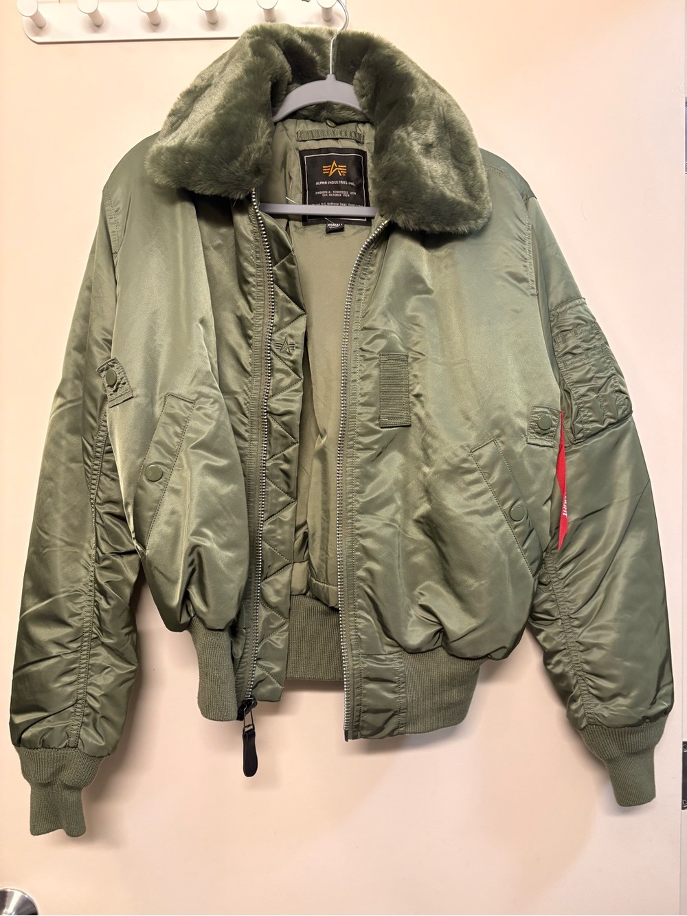 Alpha Industries B15 Faux Fur Collar Bomber Jacket